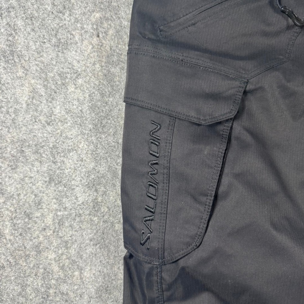 Salomon Mens Clima Pro 10k Ski Snowboard Pants Black Cargo Size M Waterproof EUC - Picture 4 of 14